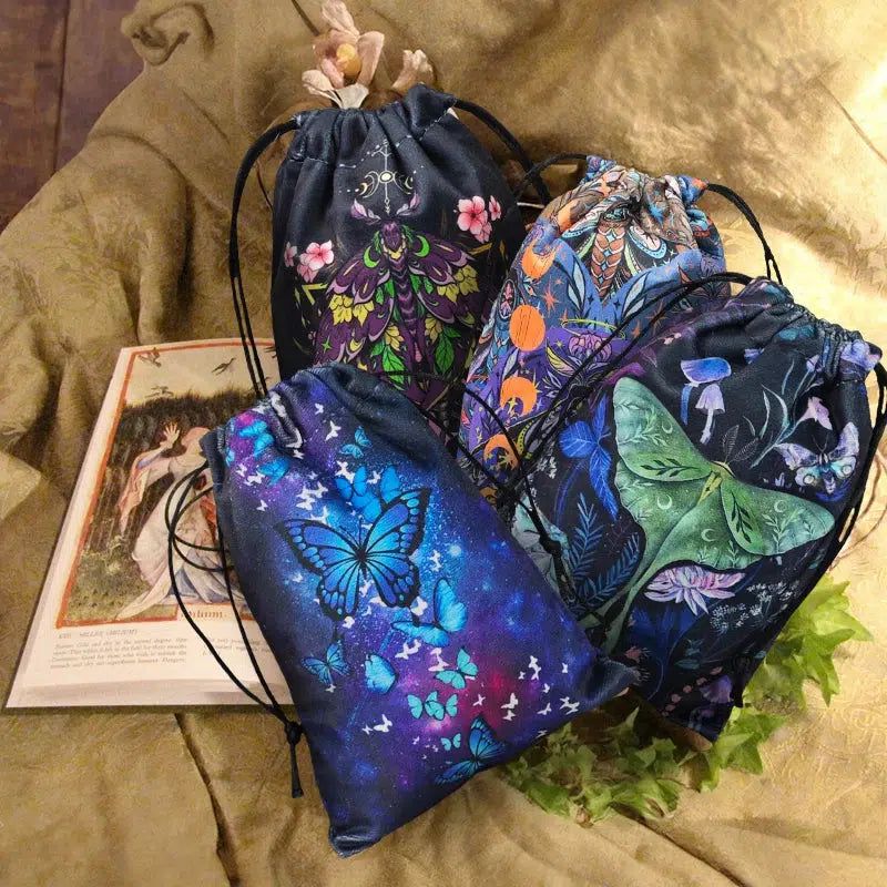 Tarot Card Storage Bag Luna Moth Witch Tarot Pouch-MoonChildWorld