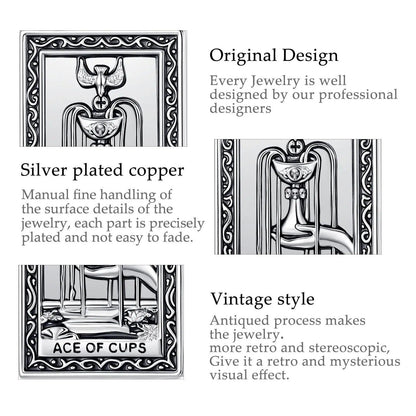 Ace of Cups Tarot Cards Necklace Major Arcana Divination Pendant Witch Jewelry-MoonChildWorld