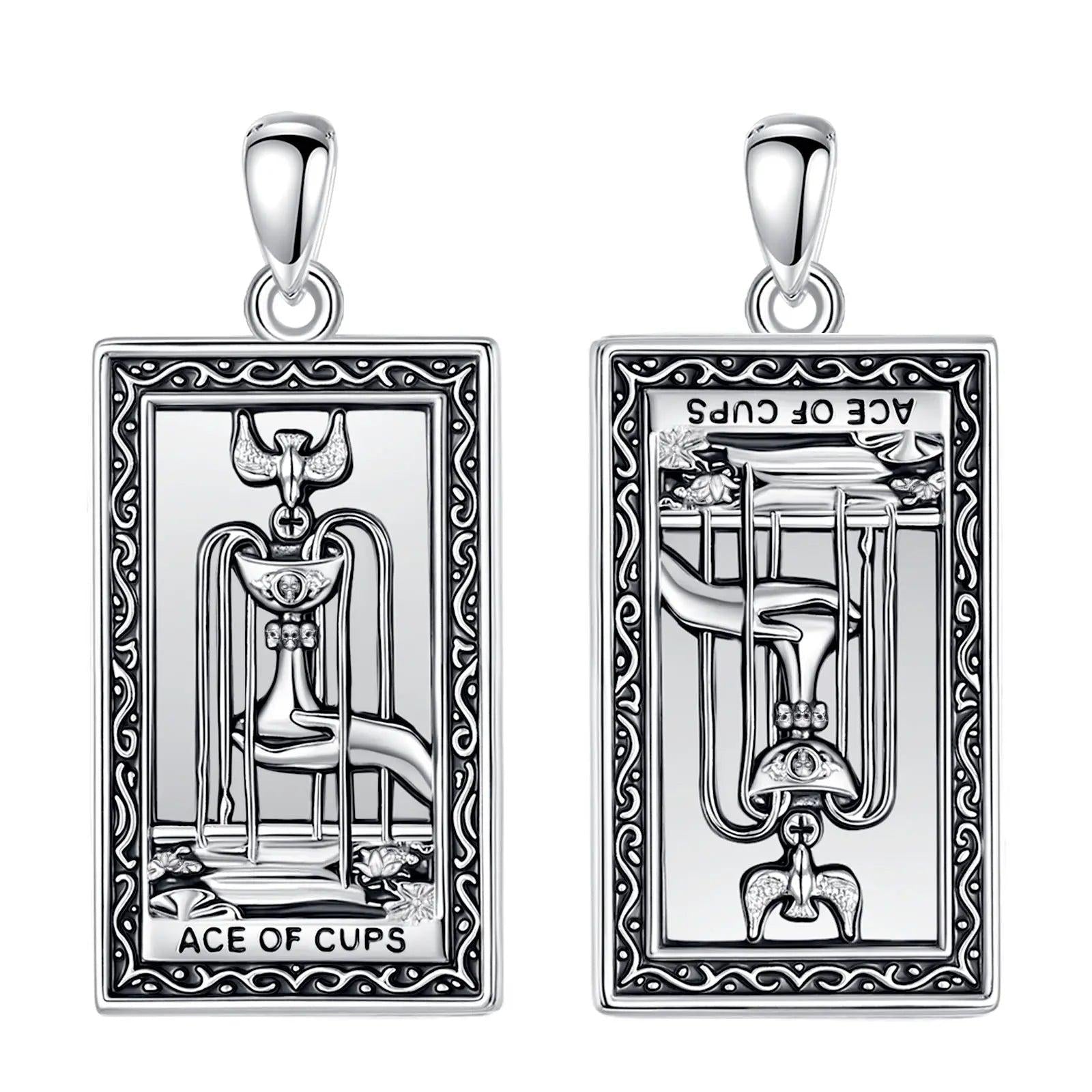 Ace of Cups Tarot Cards Necklace Major Arcana Divination Pendant Witch Jewelry-MoonChildWorld