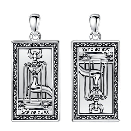 Ace of Cups Tarot Cards Necklace Major Arcana Divination Pendant Witch Jewelry-MoonChildWorld