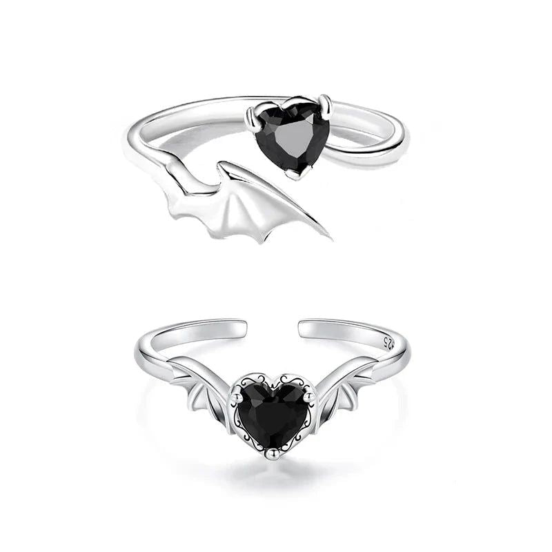 Sterling Silver Witchy Bat Wing Ring Gothic Witch Ring-MoonChildWorld