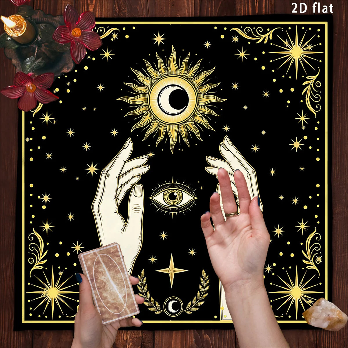 All-Seeing Eye Sun Moon Altar Cloth for Witchcraft-MoonChildWorld