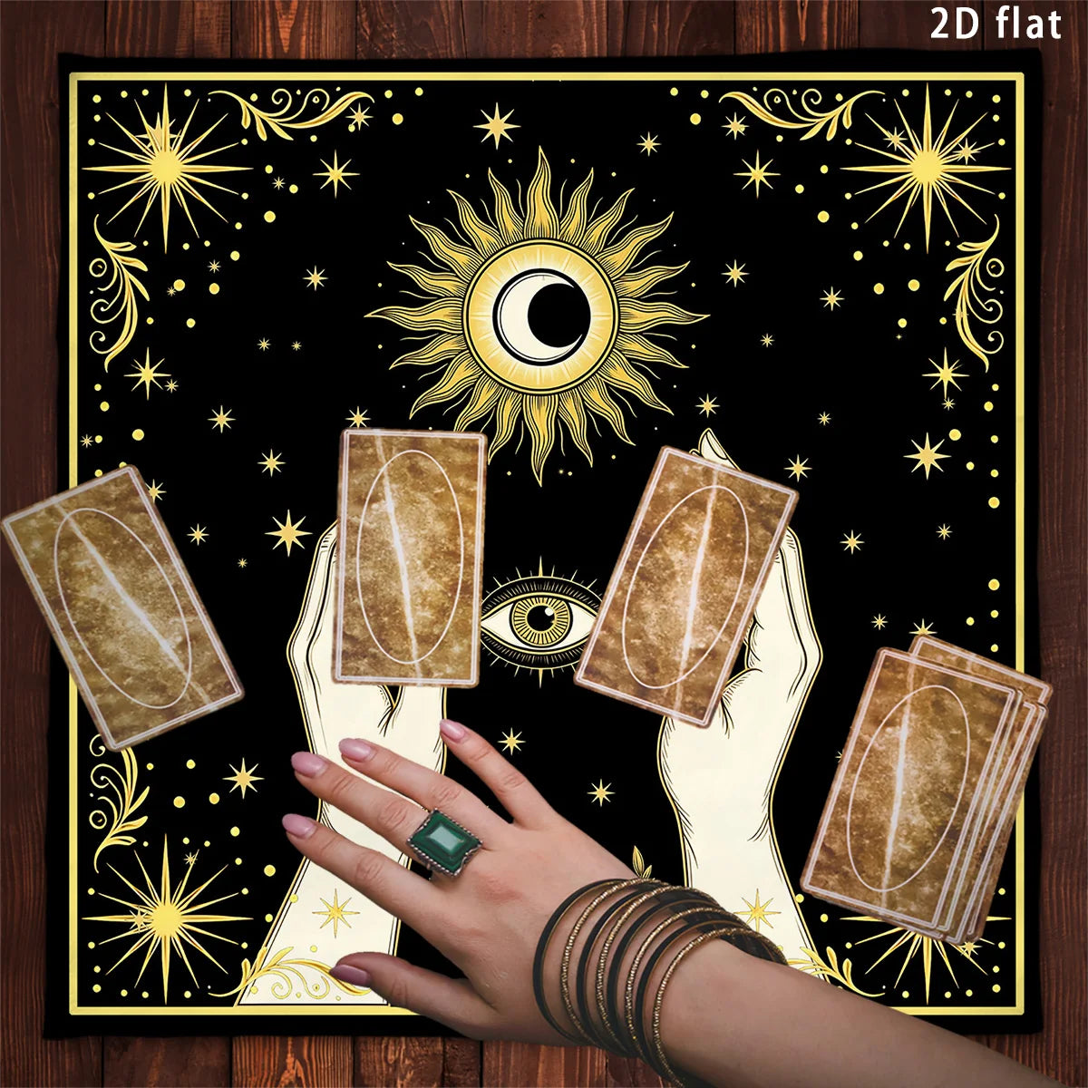 All-Seeing Eye Sun Moon Altar Cloth for Witchcraft-MoonChildWorld