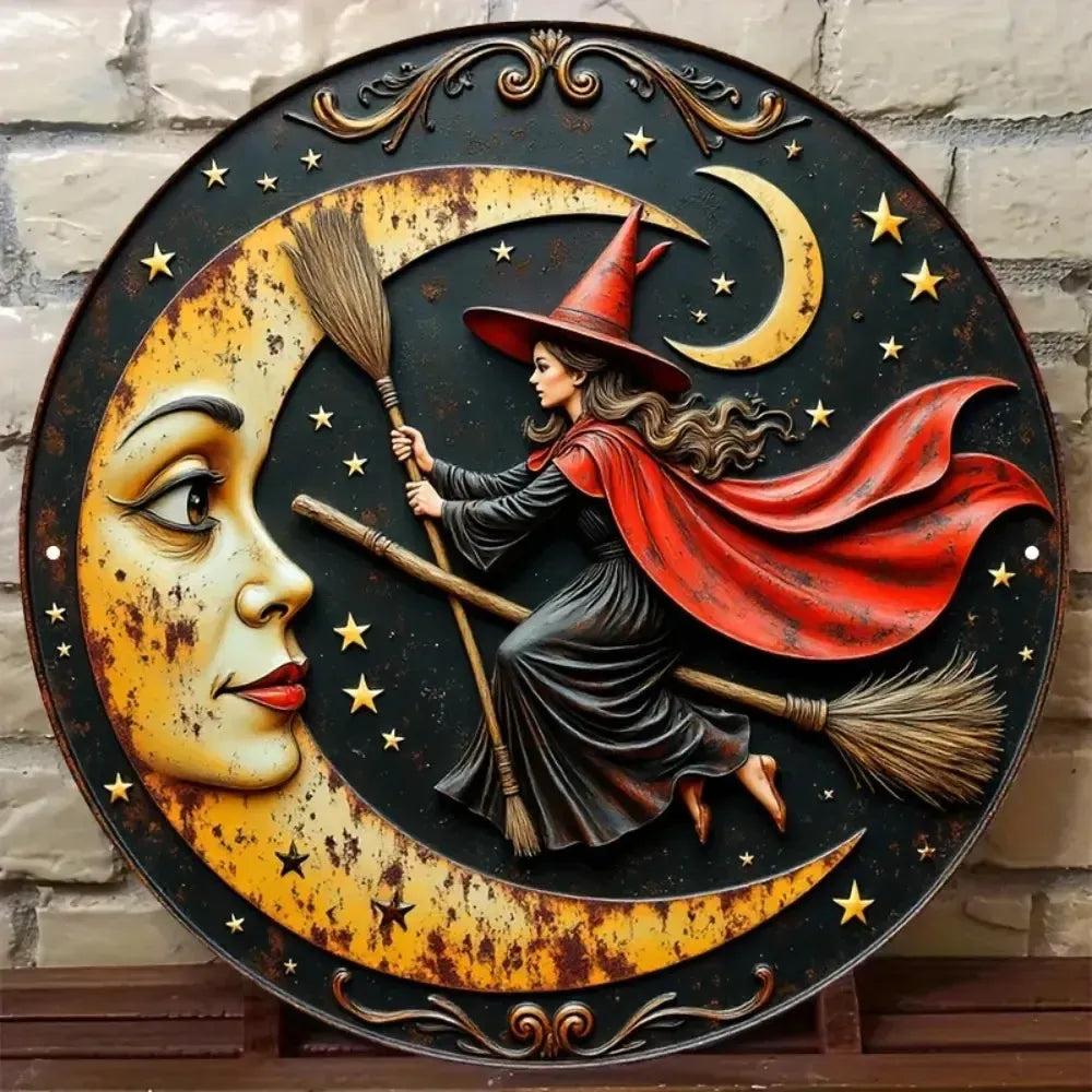 Wiccan & Pagan Metal Sign Witchy Welcome Decor for Yule & Halloween-MoonChildWorld