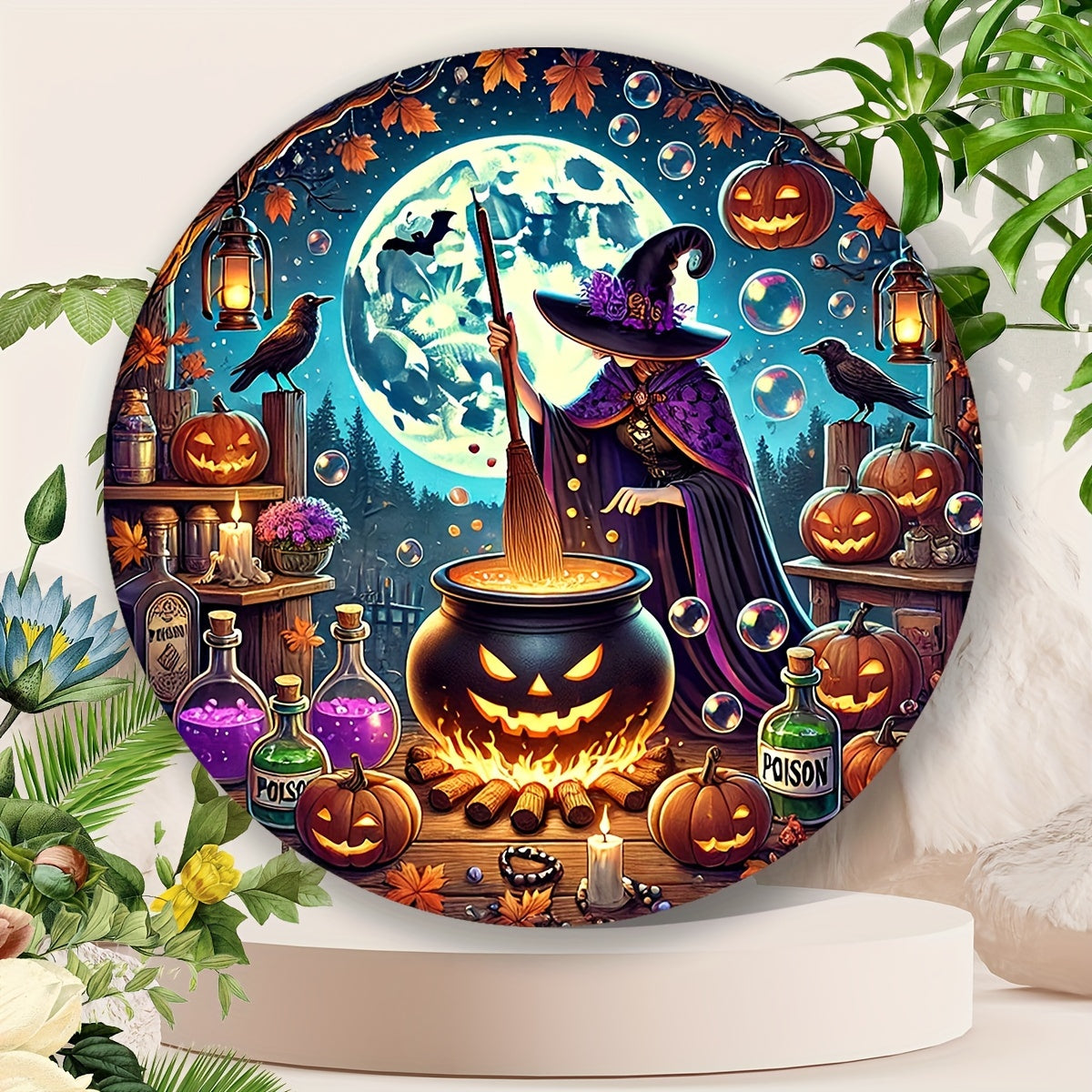 Wiccan & Pagan Metal Sign Witchy Welcome Decor for Yule & Halloween-MoonChildWorld