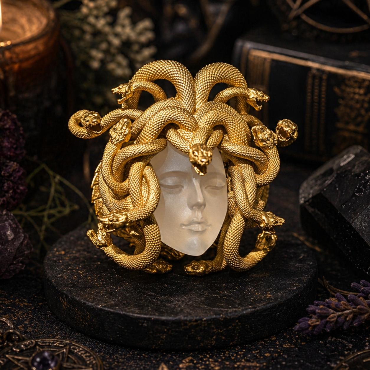 Ancient Greek Medusa Queen Ring Greek Mythology Jewelry-MoonChildWorld