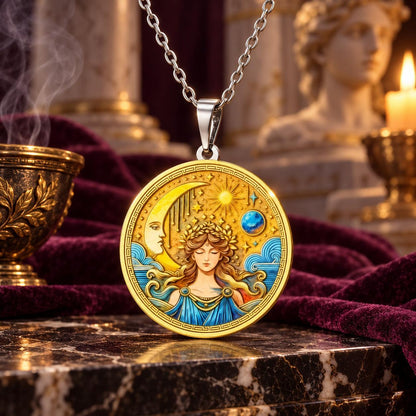 Aphrodite Goddess Coin Pendant Necklace — ritual scene detail 8