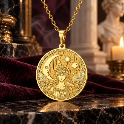 Aphrodite Goddess Coin Pendant Necklace — ritual scene detail 5