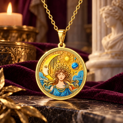 Aphrodite Goddess Coin Pendant Necklace — ritual scene detail 7