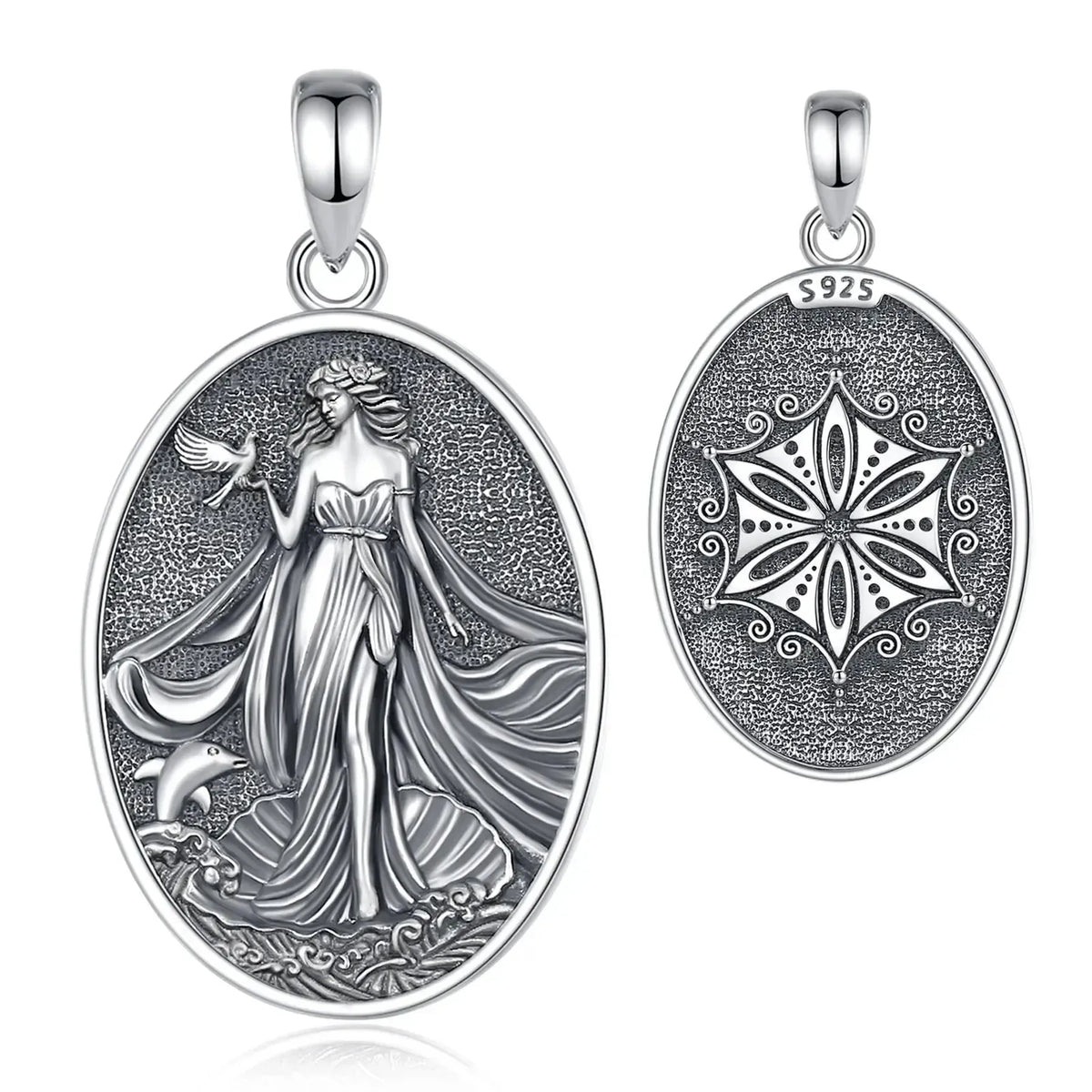 Aphrodite pendant front and reverse without chain