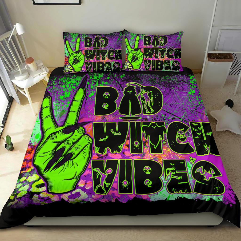 Bad Witch Vibes Halloween Bedding Set-MoonChildWorld