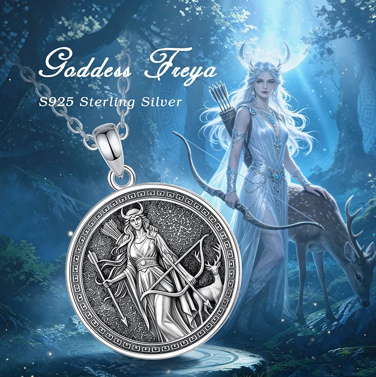 Artemis goddess necklace presented in a gift box