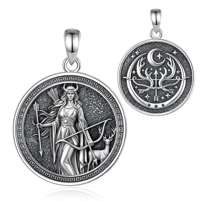 Size reference for the sterling silver Artemis necklace