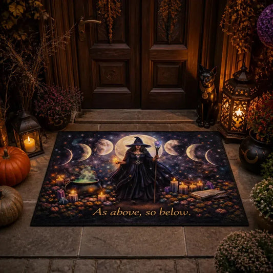 Moon Phases Witch Doormat – Wicca Pagan Welcome Mat for Witchy Home Decor_mockup_1.webp