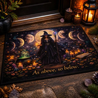 Moon Phases Witch Doormat – Wicca Pagan Welcome Mat for Witchy Home Decor_mockup_2.webp
