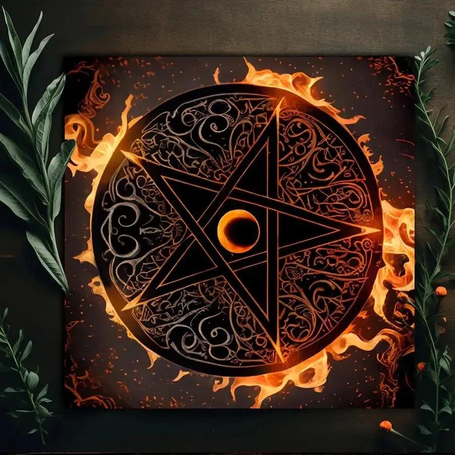 Astrology Altar Cloth 12 Zodiac Tarot Cloth for Reading Divination Witch Ritual Decor-MoonChildWorld