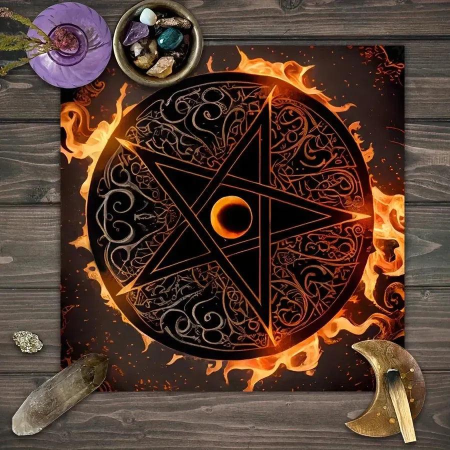Astrology Altar Cloth 12 Zodiac Tarot Cloth for Reading Divination Witch Ritual Decor-MoonChildWorld