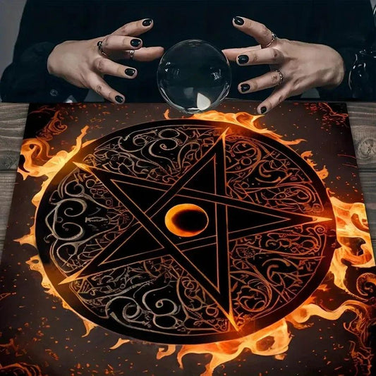 Astrology Altar Cloth 12 Zodiac Tarot Cloth for Reading Divination Witch Ritual Decor-MoonChildWorld