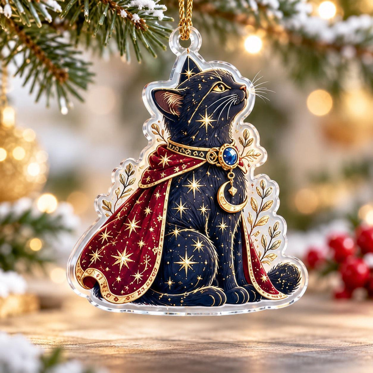 Astrology Star Map Acrylic Ornament Set – Zodiac Christmas Decor – Star Cloak Cat ornament