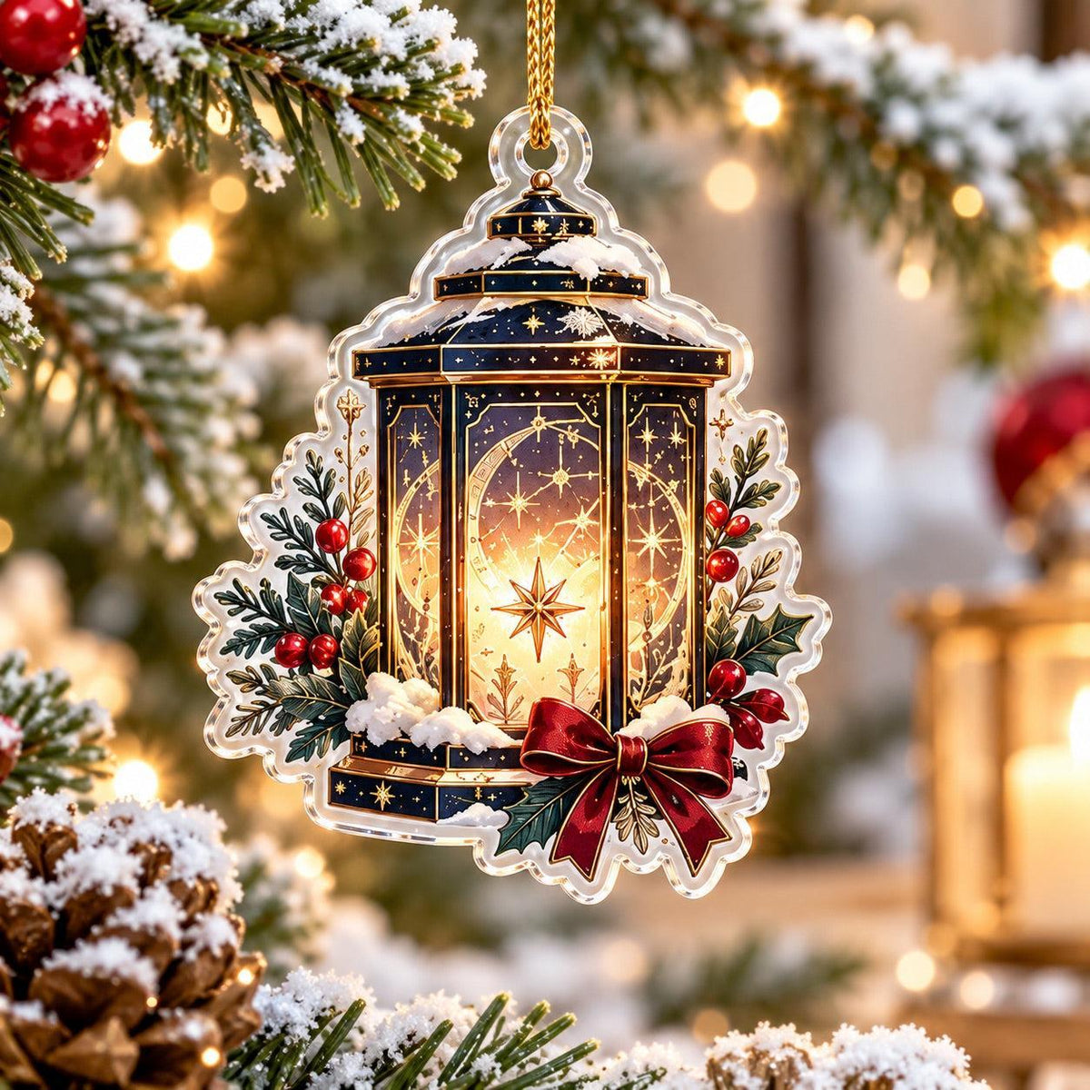 Astrology Star Map Acrylic Ornament Set – Zodiac Christmas Decor – Starlight Lantern ornament