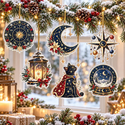 Astrology Star Map Acrylic Ornament Set – Zodiac Christmas Decor – set of 6 acrylic ornaments