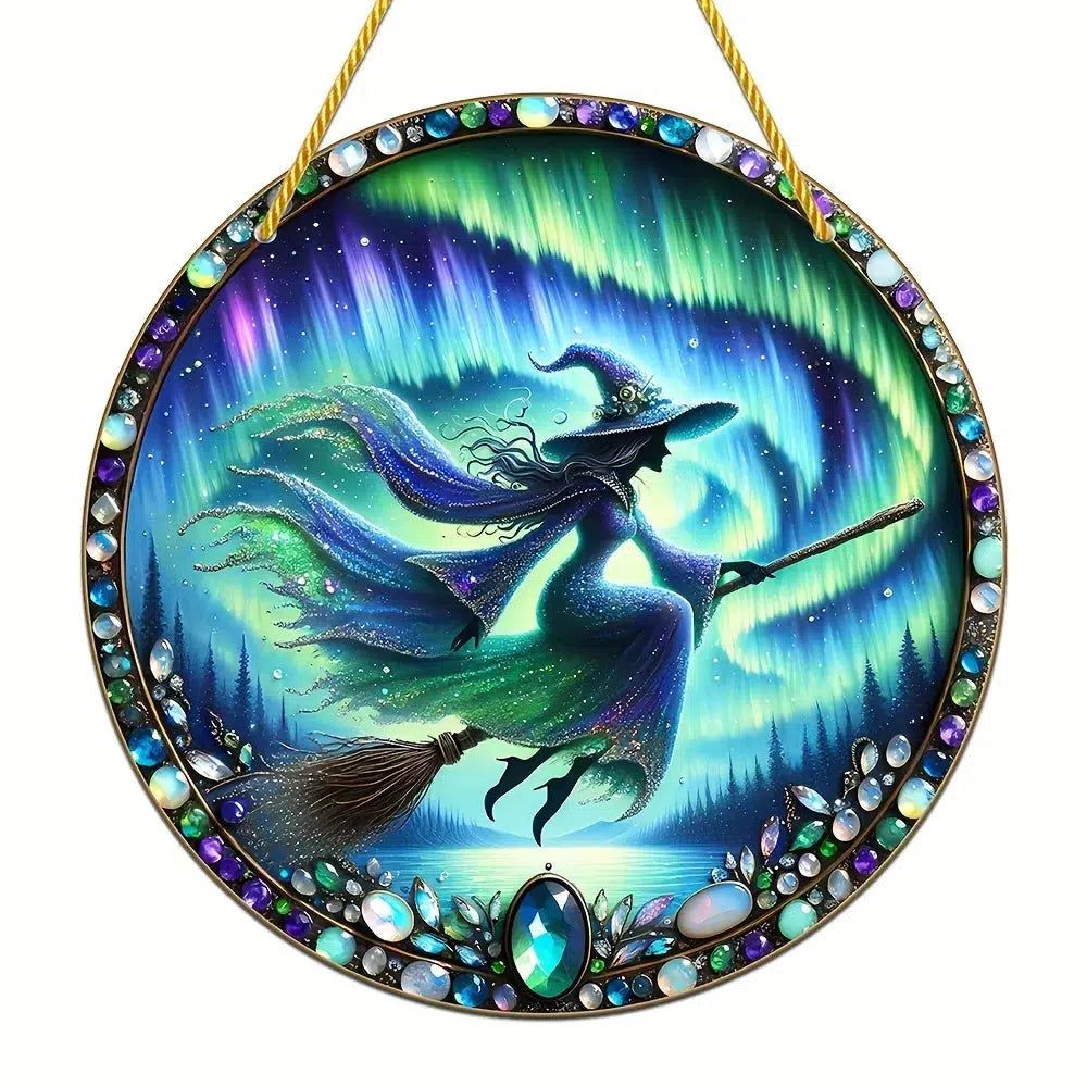 Aurora Witch Acrylic Sign Witch Window Decor Gorgeous Witch Suncatcher-MoonChildWorld