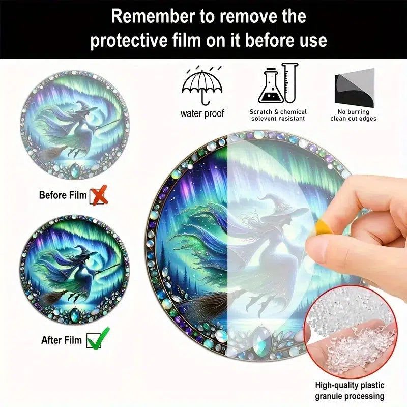 Aurora Witch Acrylic Sign Witch Window Decor Gorgeous Witch Suncatcher-MoonChildWorld