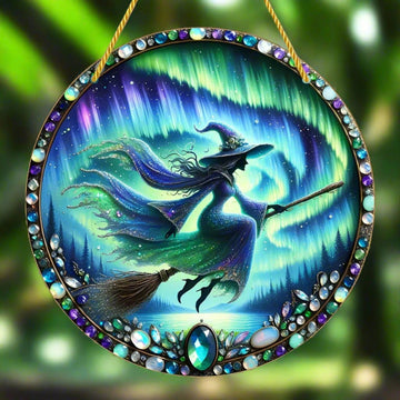 Aurora Witch Acrylic Sign Witch Window Decor Gorgeous Witch Suncatcher-MoonChildWorld