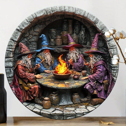 Autumn Witches Metal Sign Wizard Samhain Halloween Decor-MoonChildWorld