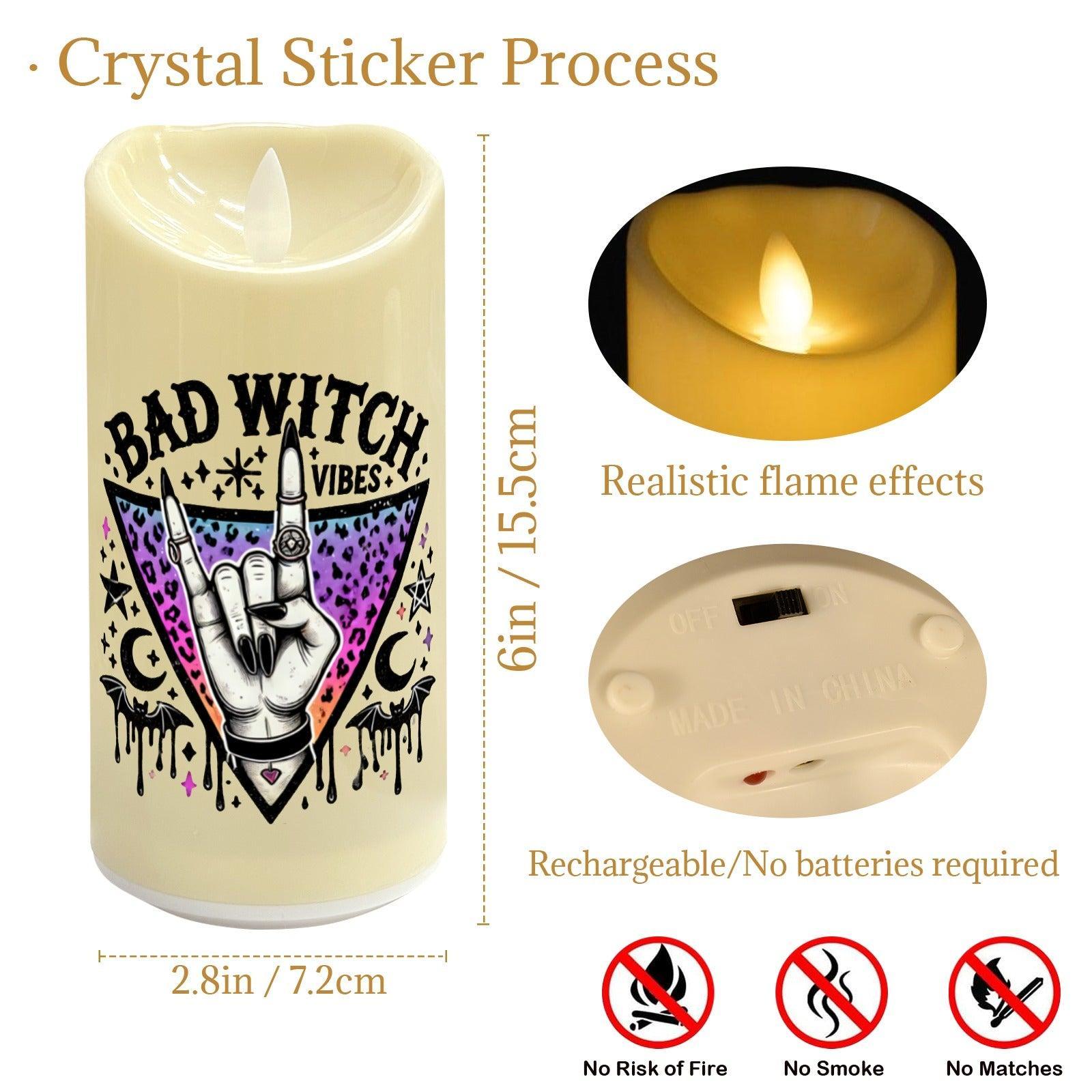 Bad Witch Gothic Halloween Flameless LED Candle-MoonChildWorld