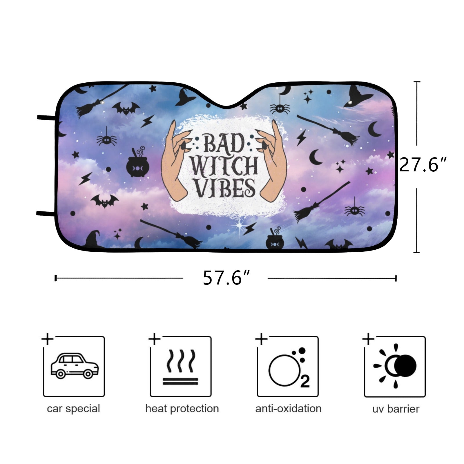 Bad witch vibes Car Sun Shade-MoonChildWorld