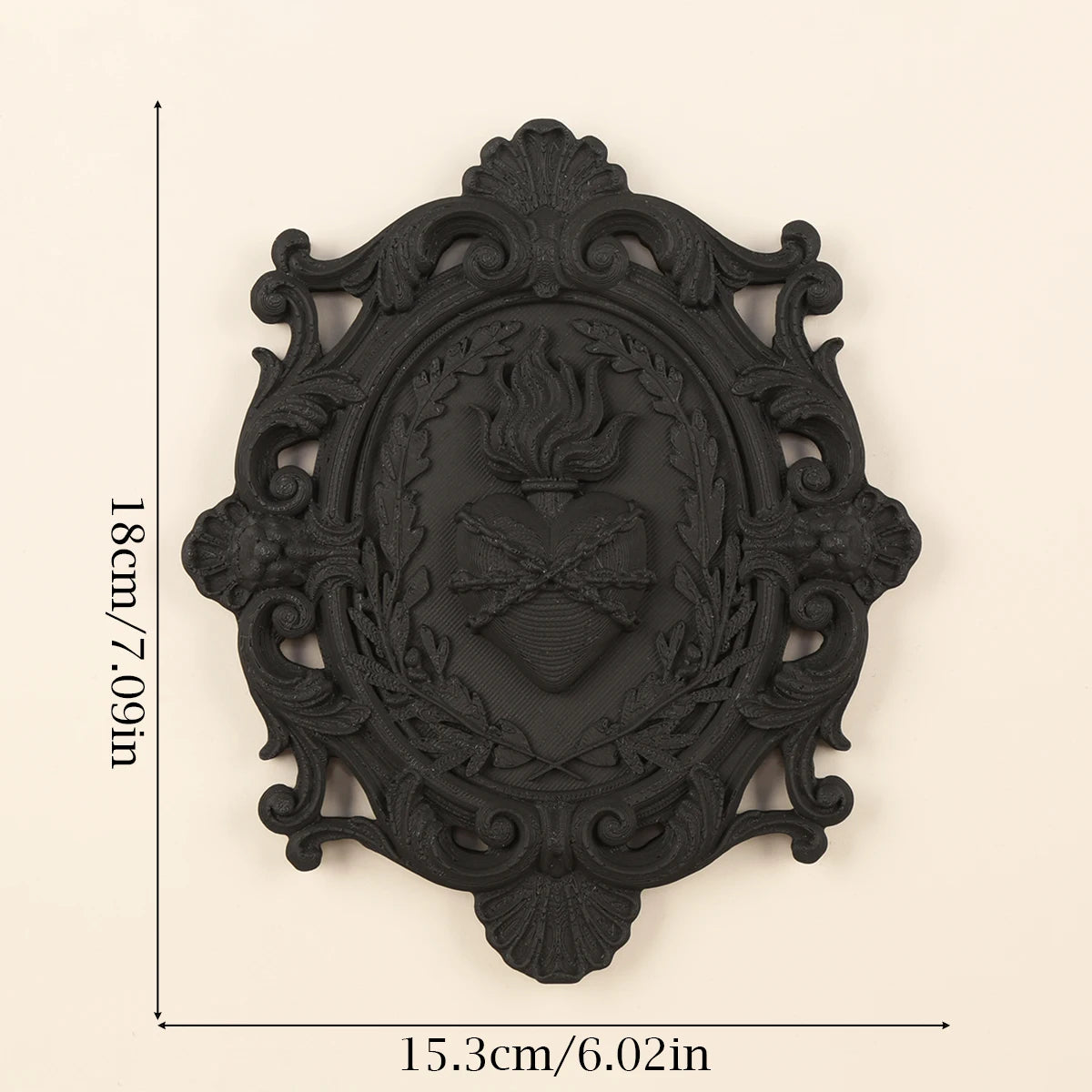 Sacred heart wall plaque – witchy gothic home decor styled on wall