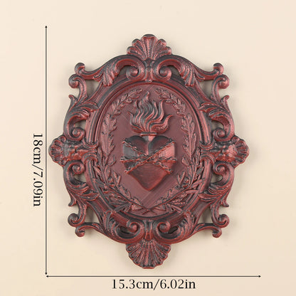 Barbed sacred heart relief – dark style wall decor display