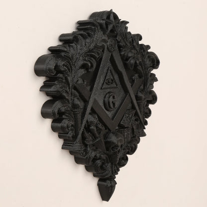 Baroque Carved Skull All-Seeing Eye Wall Decor – styled on wall