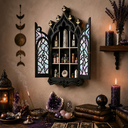 Baroque Church Crystal Display Shelf – Gothic Wall Shelf for Stones & Trinkets-MoonChildWorld