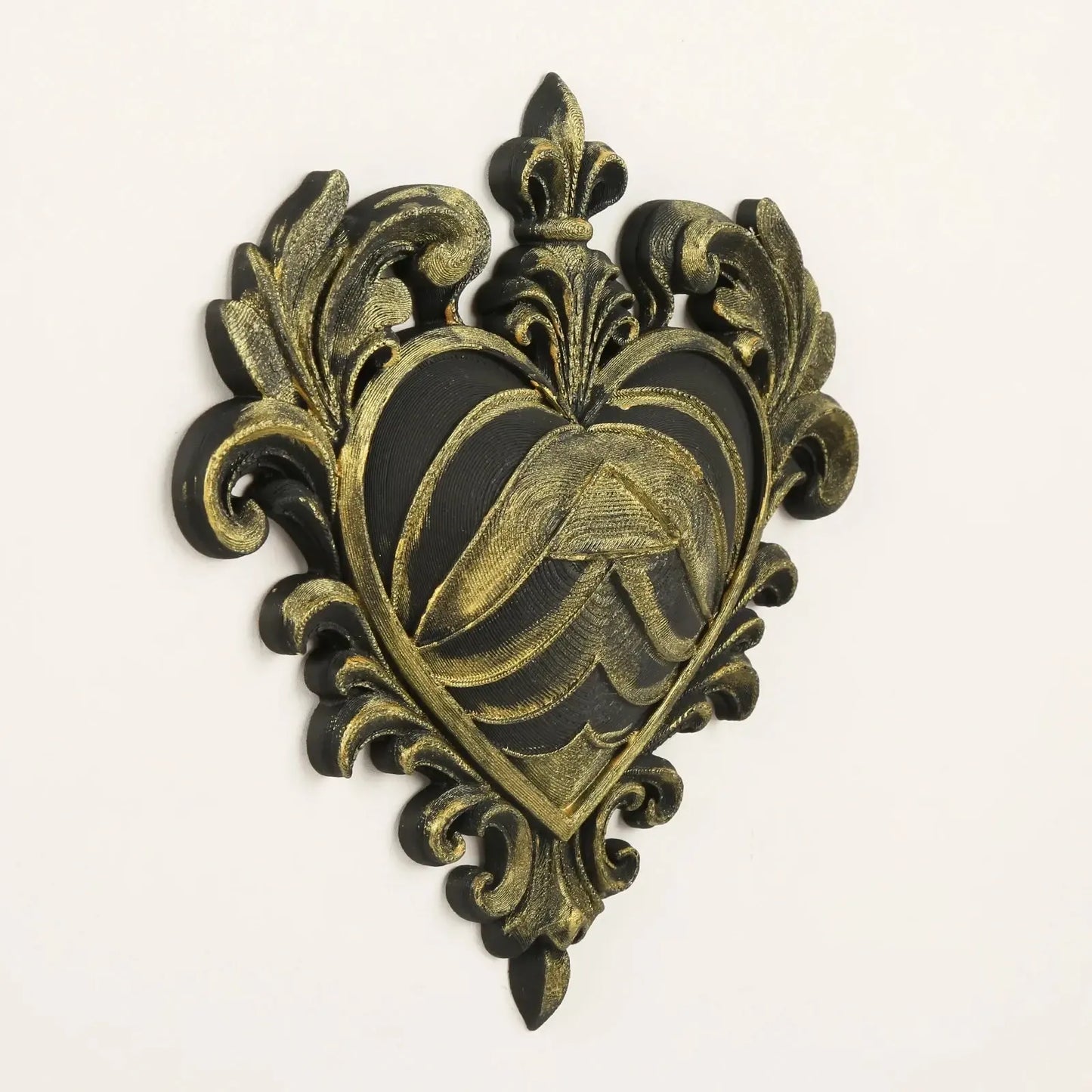 Baroque Heart Scroll Wall Plaque Gothic Resin Wall Hanging Decor-MoonChildWorld
