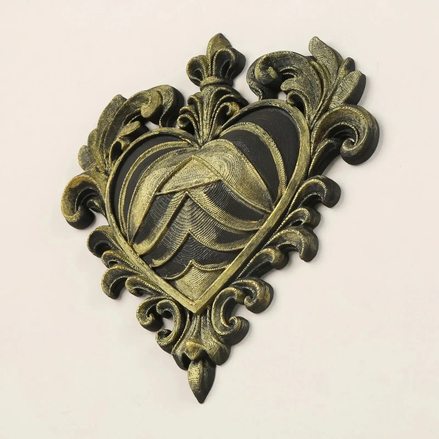 Baroque Heart Scroll Wall Plaque Gothic Resin Wall Hanging Decor-MoonChildWorld