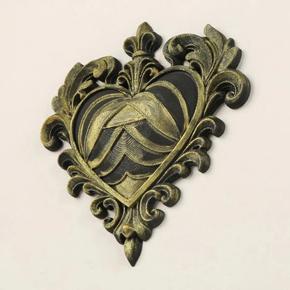 Baroque Heart Scroll Wall Plaque Gothic Resin Wall Hanging Decor-MoonChildWorld