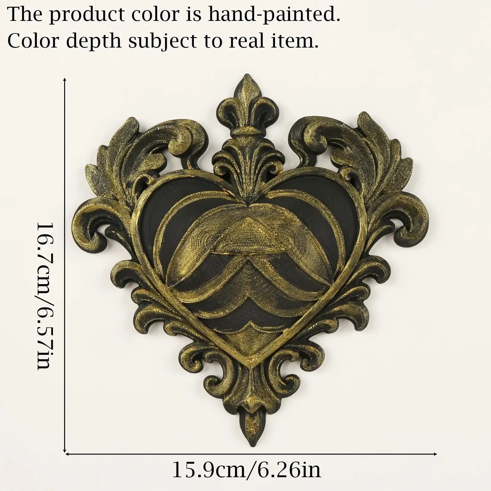 Baroque Heart Scroll Wall Plaque Gothic Resin Wall Hanging Decor-MoonChildWorld