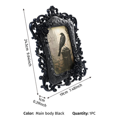 1PC, Halloween decorative, European Baroque relief rose table setting, French openwork pattern tabletop frame-MoonChildWorld