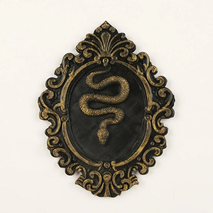 Baroque Snake Relief Wall Plaque Gothic Resin Wall Hanging Decor-MoonChildWorld