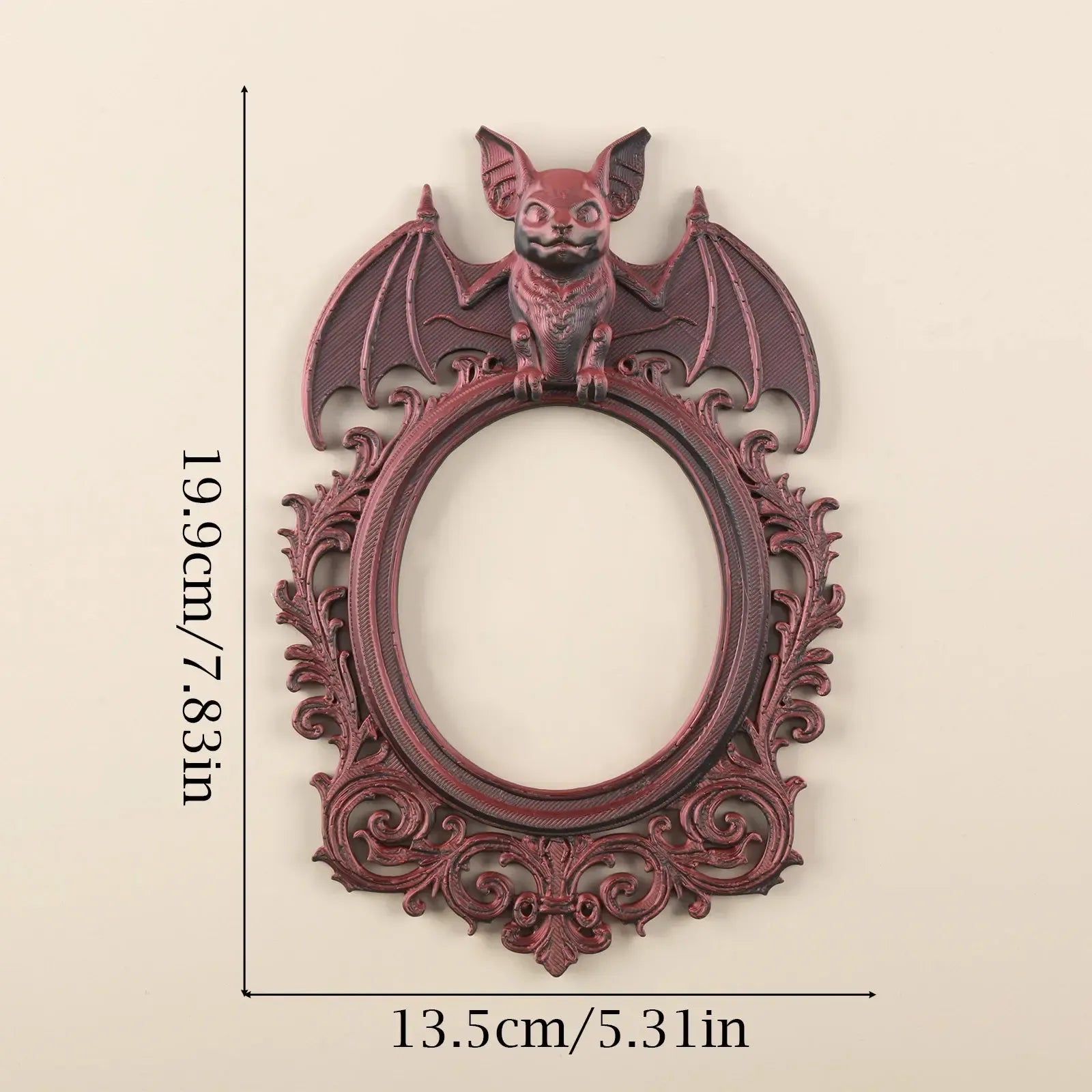 Bat Carved Resin Photo Frame Gothic Wall Hanging Picture Frame-MoonChildWorld