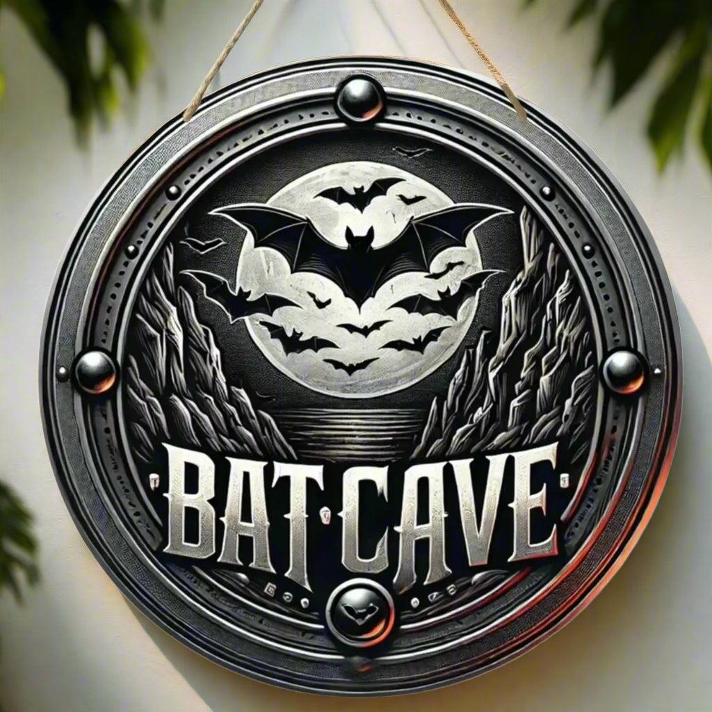 Bat Cave Gothic Wooden Sign Witchy Hanging Sign for Halloween-MoonChildWorld