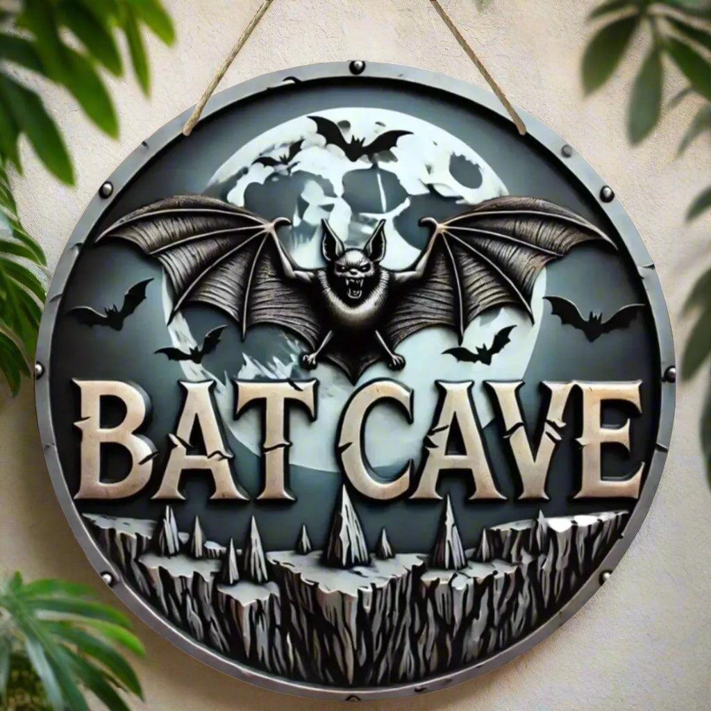 Bat Cave Gothic Wooden Sign Witchy Hanging Sign for Halloween-MoonChildWorld