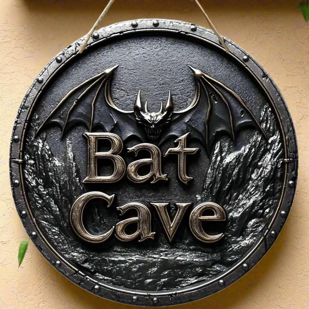 Bat Cave Gothic Wooden Sign Witchy Hanging Sign for Halloween-MoonChildWorld