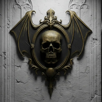 Winged skull wall art – baroque carved detail