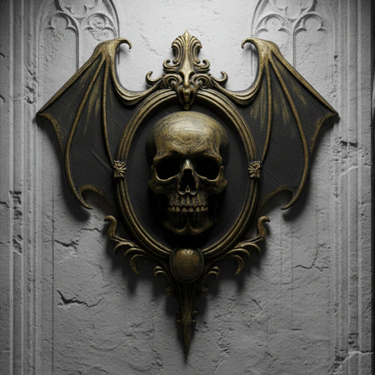 Winged skull wall art – baroque carved detail