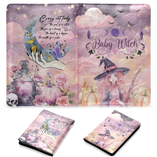 Cute witch halloween Leather Notebook A5