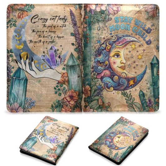 Vintage magic moon Leather Notebook A5