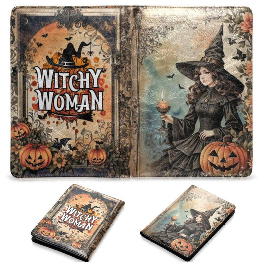 Vintage Witch Halloween Leather Notebook A5